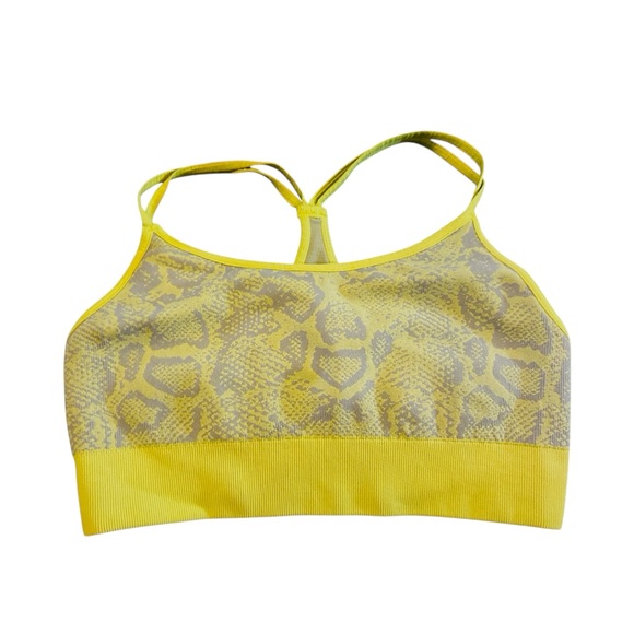 Bombshell Sportswear Other - Bombshell Sportswear Yellow Snake Print Racerback Bra Size Medium
